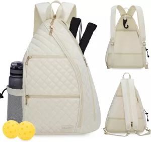 White Sucipi Quilted Pickleball bag and packback for paddles