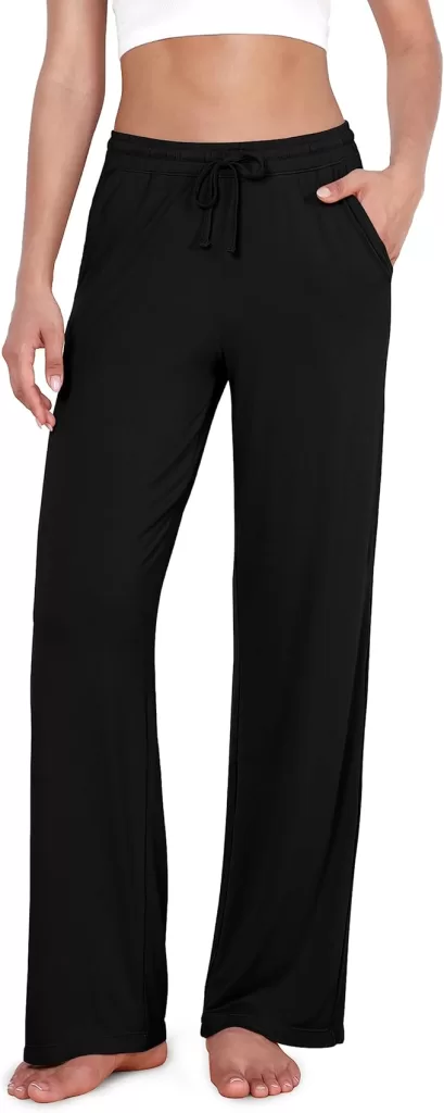 Lounge pants with rayon/spandex blend for comfortable work from home outfit bottoms