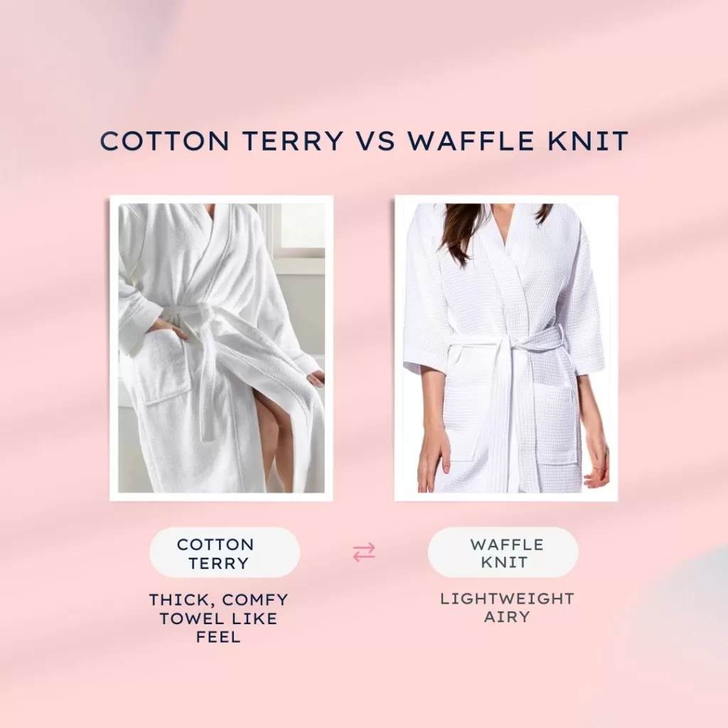 Cotton Terry vs Waffle knit side by side photos and best features 