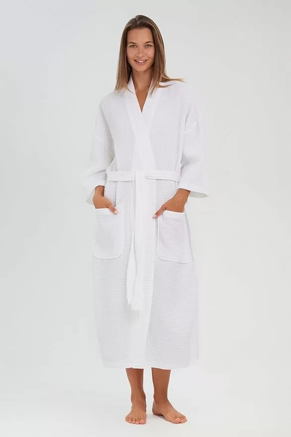 Monarch Square Kimono spa waffle knit spa robe 