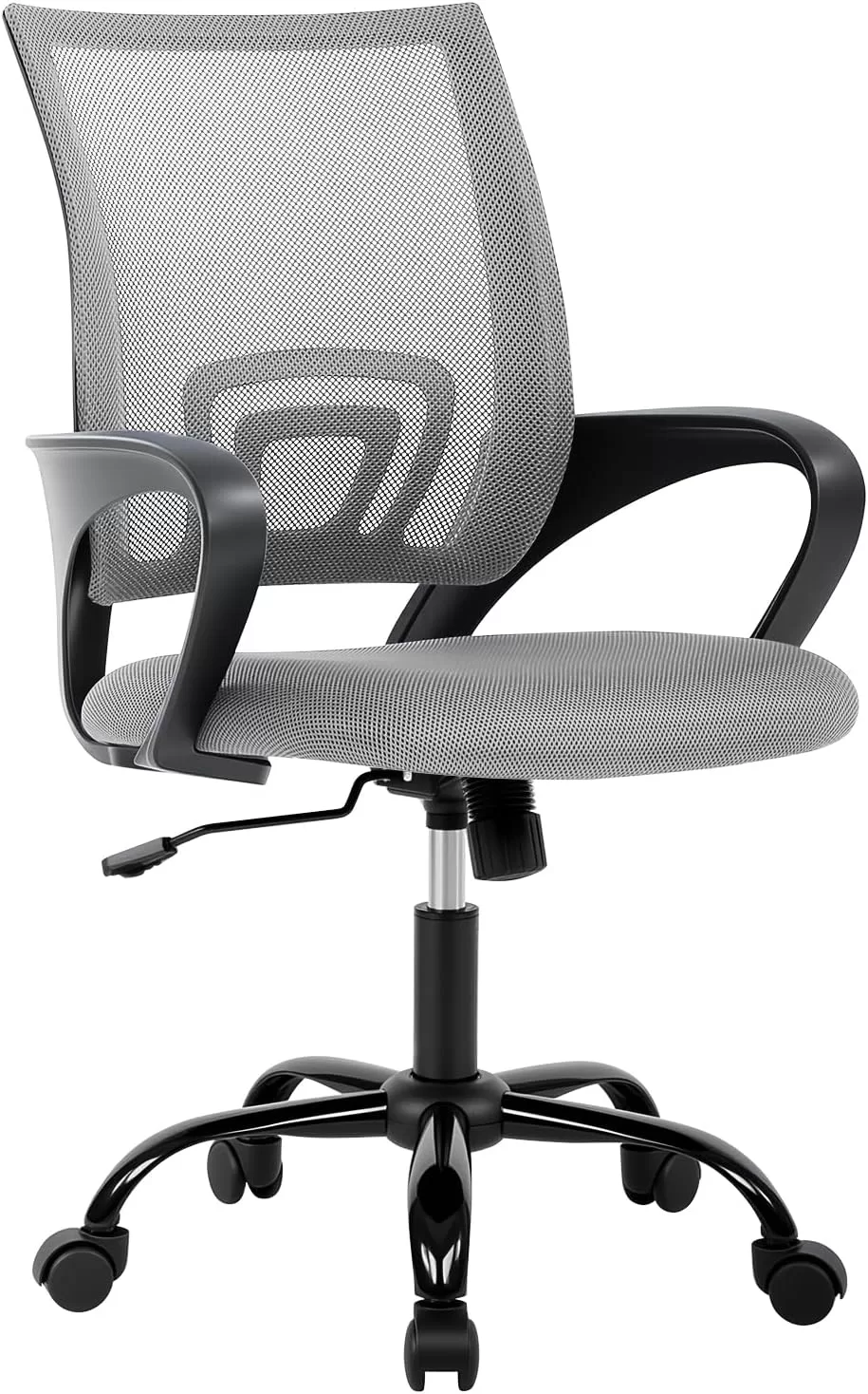Grey office chair with wheels