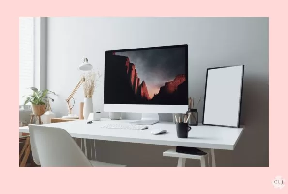 A neat and lean workspace with a keyboard and monitor is shown