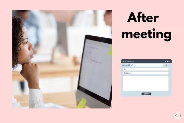 after online meeting with the boss send out follow up emails