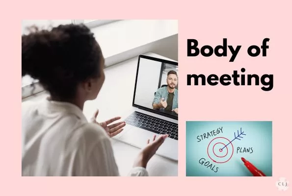 Body of the online meeting with the boss should be for goals, strategies and important items