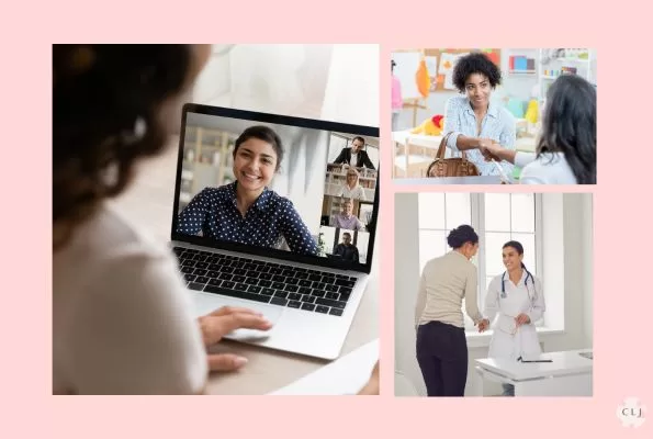 taking a zoom meeting; parent teacher meeting; doctor's appointment