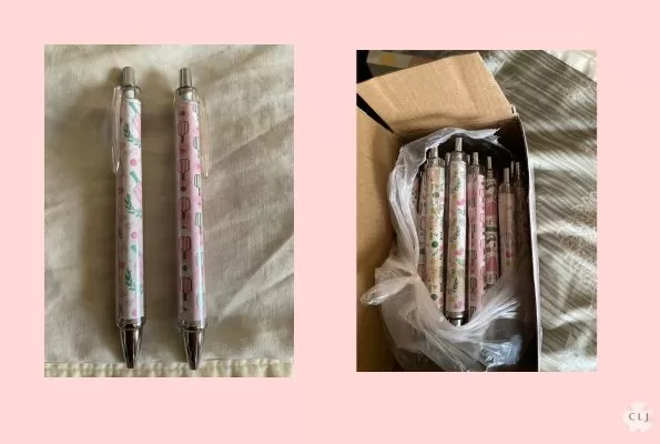 Left - 2 Pickleball pens Right - Box of Pickleball pens