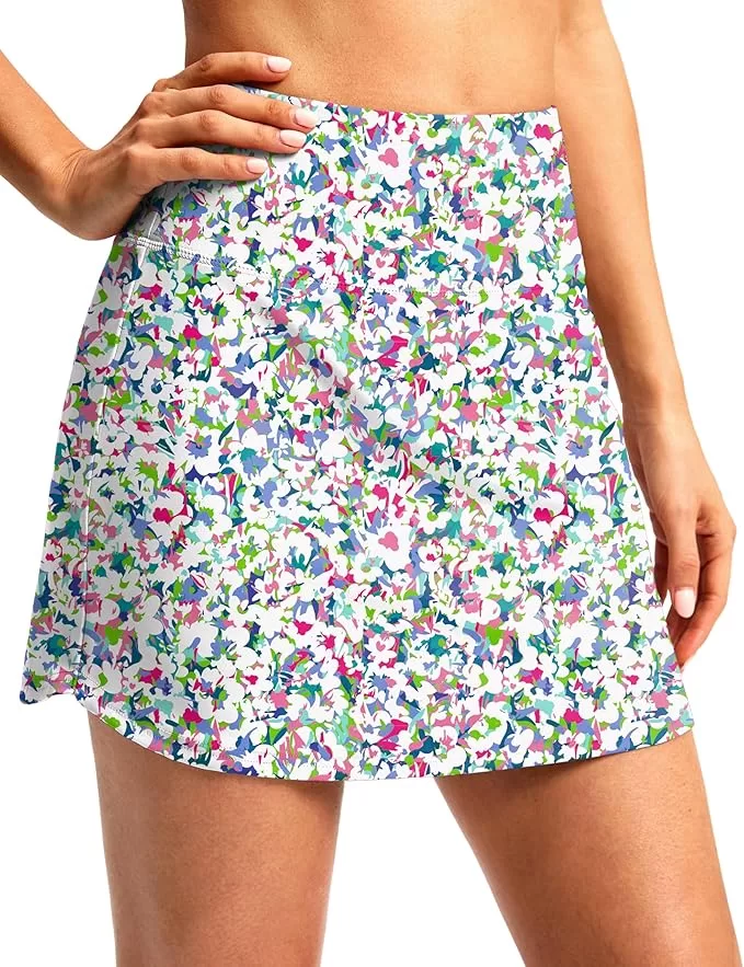 Colorful printed floral skirt for pickleball or tennis