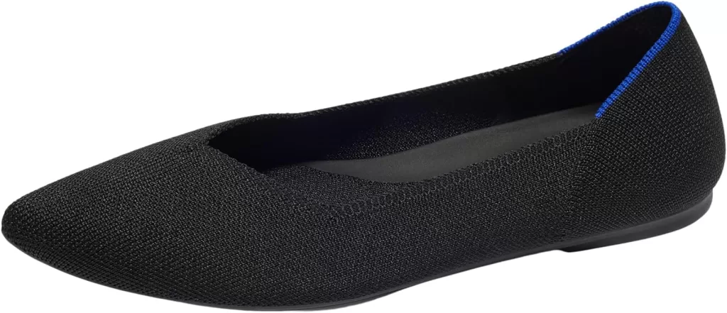 Black flats from Rothy's with a pointy toe