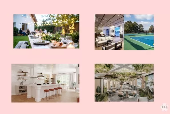 Pickleball party venues, a backyard, a clubhouse, a kitchen, a restaurant